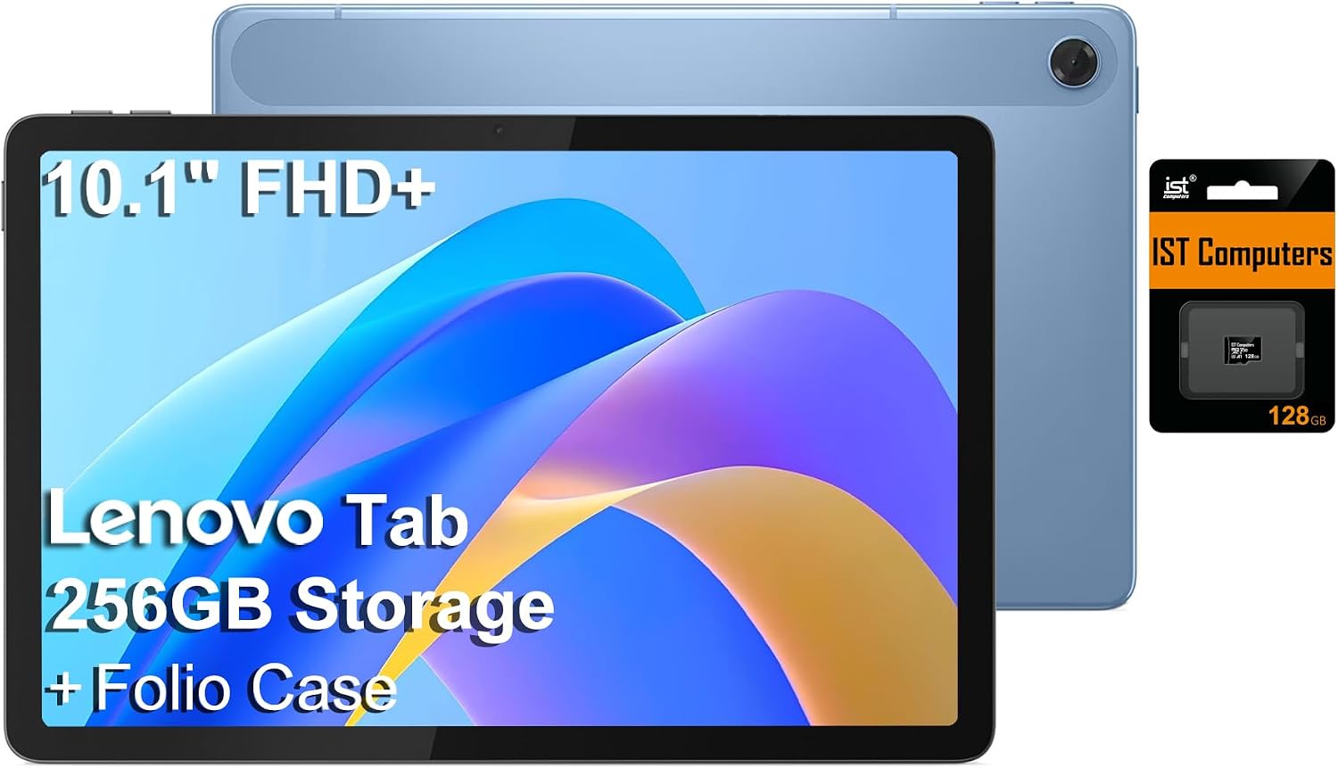 Lenovo Tab M10 10.1" Android Tablet, 128GB eMMC + 128GB SD Card