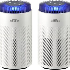 COWAY Air Purifier for Bedroom up to 500 ft², HEPA and Deodorization Filter for Smoke, Allergies, Pet Dander, AQI Monitor, Auto Mode, Filter Indicator, Night Light, 2yr Warranty, Airmega 50 White